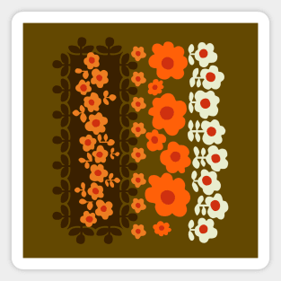 Retro Floral Tapestry Magnet